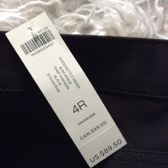 NWT Chico’s Tech Stretch Slim Ankle Pants - Picture 4 of 7